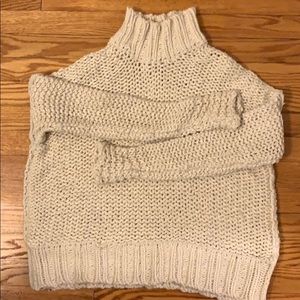 Free People Mock Neck Chunky Sweater